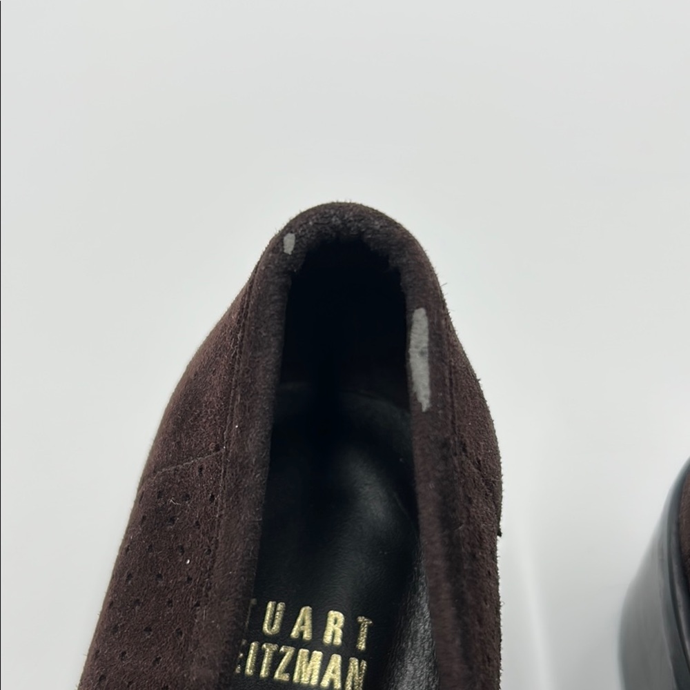 Stuart Weitzman Brown Suede Loafers Slip-On Design 7M - Picture 14 of 14
